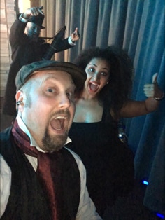 Silliness before curtain